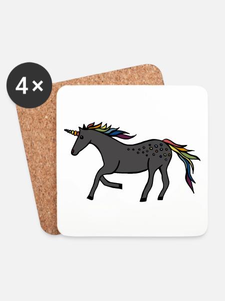 Fast Unicorn - Coasters (set of 4) - white