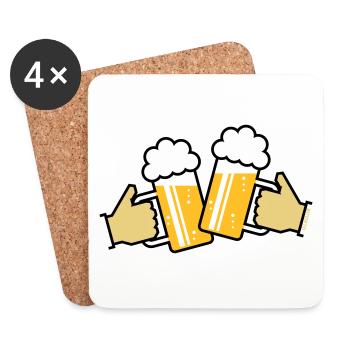 Poignée de main en bavarois / SVG - Dessous de verre (lot de 4) - blanc - Devant