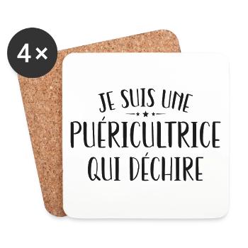 I'm a childcare worker who rocks - Coasters (set of 4) - white - Front
