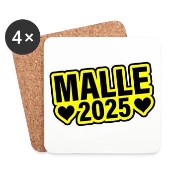 Malle 2025 Herz - Untersetzer (4er-Set) - Weiß - Vorne