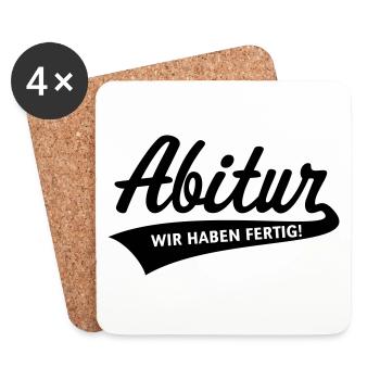 Abitur – Wir Haben Fertig! (Schulabschluss, Black) - Untersetzer (4er-Set) - Weiß - Vorne