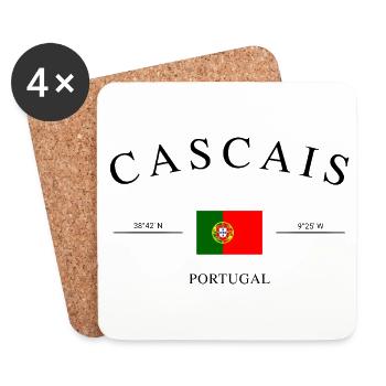Cascais, Portugal – Souvenir et cadeau de vacances - Dessous de verre (lot de 4) - blanc - Devant