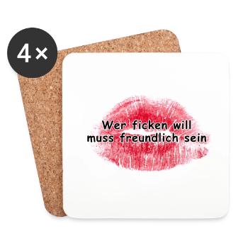 Who wants to fuck must be friendly - Coasters (set of 4) - white - Front