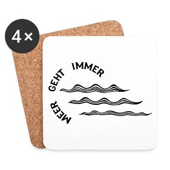 Meer geht immer - Untersetzer (4er-Set) - Weiß - Vorne
