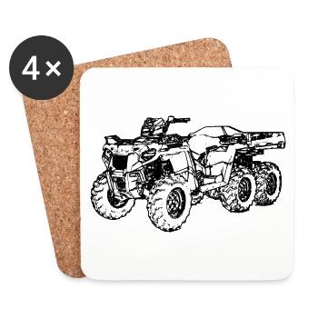 Polar 6x6 Quad ATV Geländefahrzeug Allrad offroad - Untersetzer (4er-Set) - Weiß - Vorne