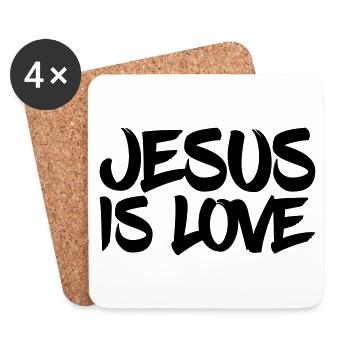 JESUS IS LOVE - Coasters (set of 4) - white - Front