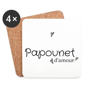 Papounet d’amour - Dessous de verre (lot de 4) - blanc - Devant