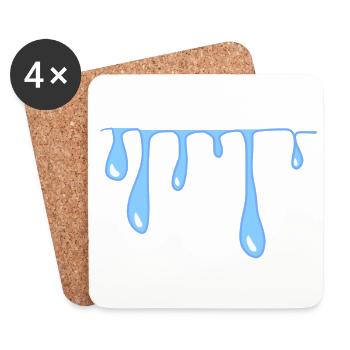 water drops slime line pattern - Coasters (set of 4) - white - Front