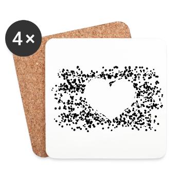 Heart Pattern Points Love Form - Coasters (set of 4) - white - Front