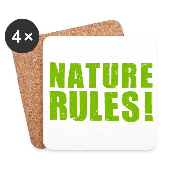 LA NATURE RÈGNE ! - utilisé look vert - la nature est géniale! - Dessous de verre (lot de 4) - blanc - Devant