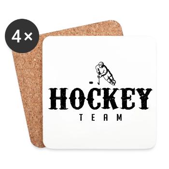 hockey Team | équipe de hockey - Dessous de verre (lot de 4) - blanc - Devant