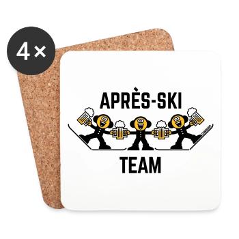 Après-Ski Team Trio (Bier / Karikatur / 3C) - Untersetzer (4er-Set) - Weiß - Vorne