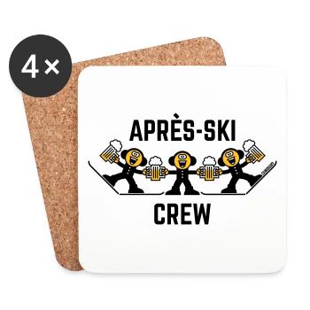 Après-Ski Crew Trio (Bier / Karikatur / 3C) - Untersetzer (4er-Set) - Weiß - Vorne