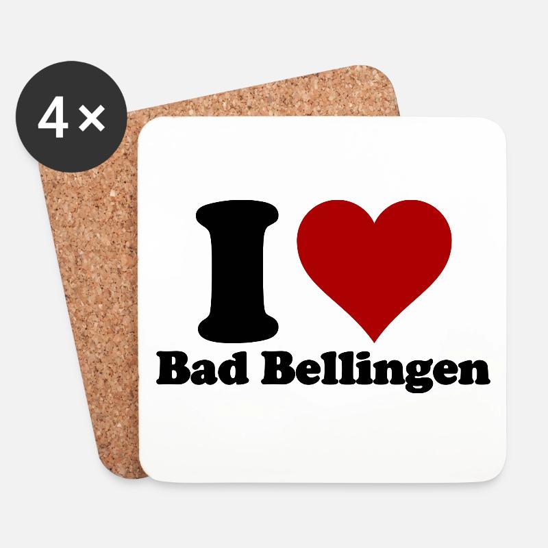 I Love Bad Bellingen - Untersetzer (4er-Set) - Weiß