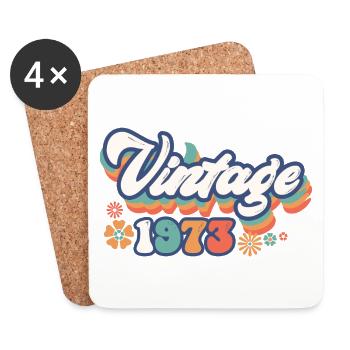 1973 Anniversaire 50 ans Vintage - Dessous de verre (lot de 4) - blanc - Devant