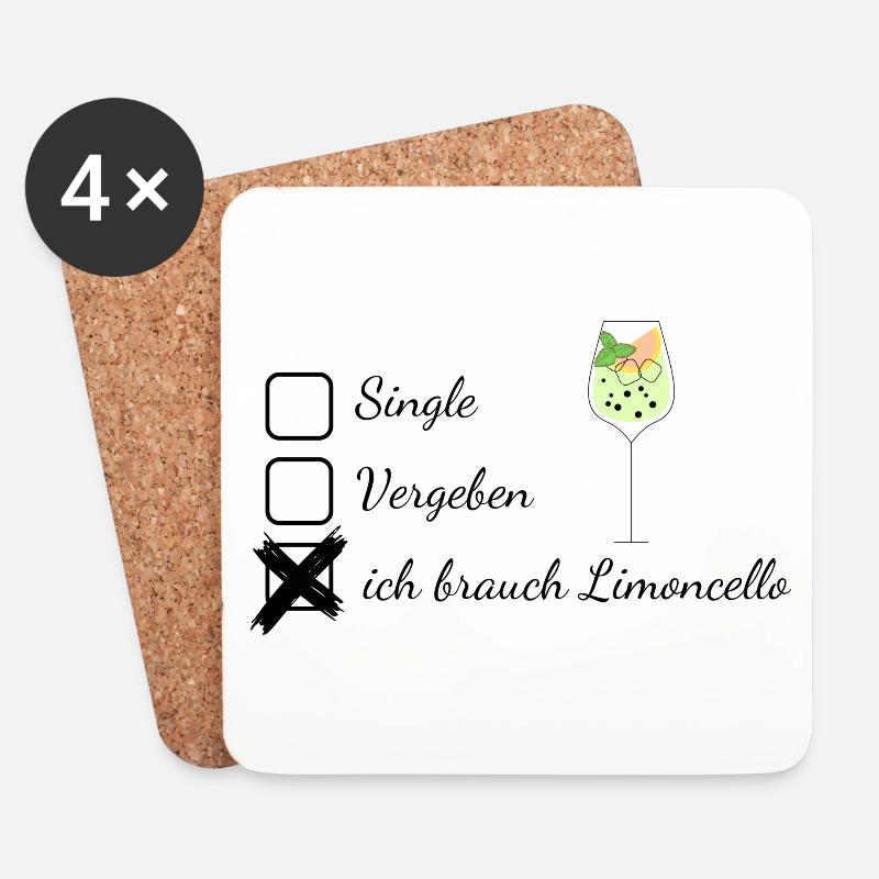 "single vergeben limoncello" - Untersetzer (4er-Set) - Weiß