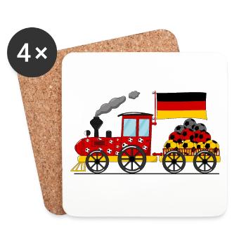 Germany Flag Football Railway - Coasters (set of 4) - white - Front