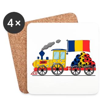 Chemin de fer de flag-football roumain - Dessous de verre (lot de 4) - blanc - Devant