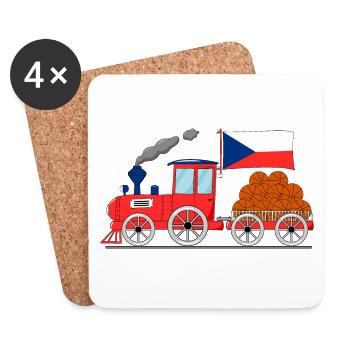 République tchèque Flag Basketball Railway - Dessous de verre (lot de 4) - blanc - Devant