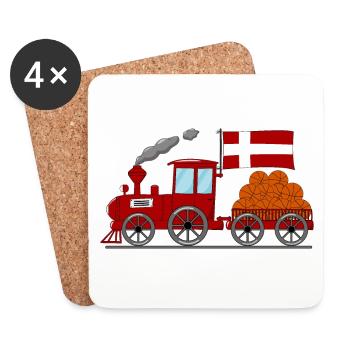 Denmark Flag Basketball Railway - Coasters (set of 4) - white - Front