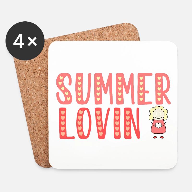 Summer lovin - Untersetzer (4er-Set) - Weiß