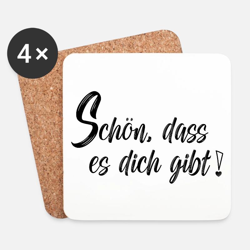 Schön dass es dich gibt - Untersetzer (4er-Set) - Weiß