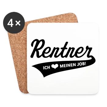 Rentner – Ich Liebe Meinen Job! (Ruhestand Black) - Untersetzer (4er-Set) - Weiß - Vorne
