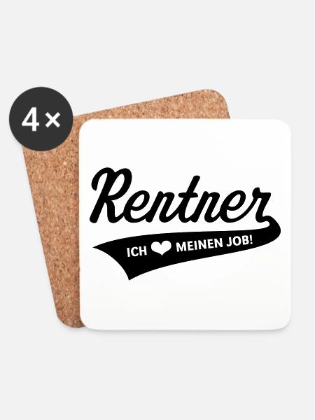 Rentner – Ich Liebe Meinen Job! (Ruhestand Black) - Untersetzer (4er-Set) - Weiß