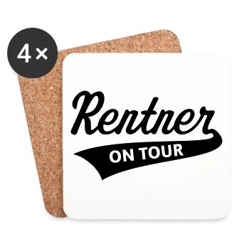 Rentner – On Tour (Rente / Ruhestand / Black) - Untersetzer (4er-Set) - Weiß - Vorne