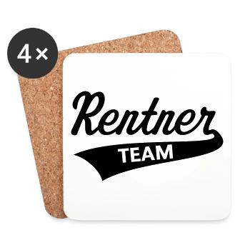Rentner Team (Senioren Team / Black) - Untersetzer (4er-Set) - Weiß - Vorne