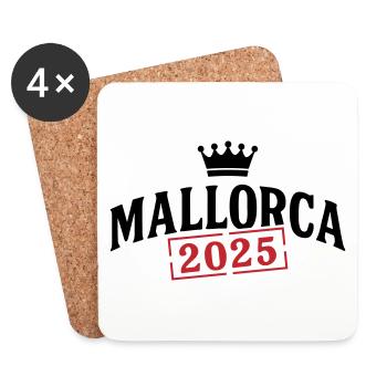 Majorque 2025 Couronne - Dessous de verre (lot de 4) - blanc - Devant