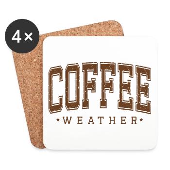 Kaffee Wetter - Untersetzer (4er-Set) - Weiß - Vorne