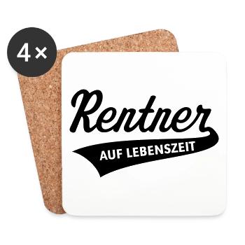 Rentner Auf Lebenszeit (Rente / Ruhestand / Black) - Untersetzer (4er-Set) - Weiß - Vorne