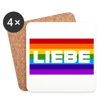 Liebe - Untersetzer (4er-Set) - Weiß - Vorne
