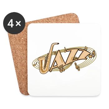 Jazz Music Saxophone - Dessous de verre (lot de 4) - blanc - Devant