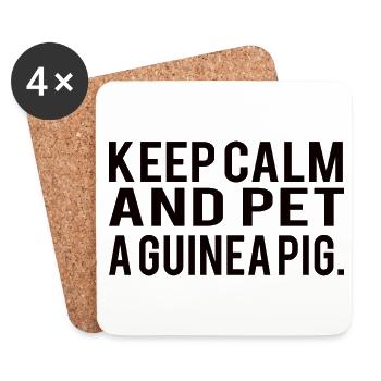 Guinea Pig: keep calm - Coasters (set of 4) - white - Front