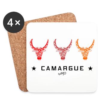 Camargue Taureau 3 colors - Coasters (set of 4) - white - Front