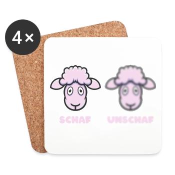 Scharfes Schaf (Unschärfe-Edition) - Untersetzer (4er-Set) - Weiß - Vorne