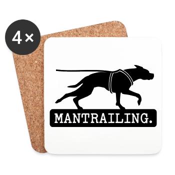 Mantrailing Schild Typo - Untersetzer (4er-Set) - Weiß - Vorne