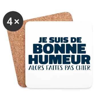 Je Suis De Bonne Humeur - Dessous de verre (lot de 4) - blanc - Devant