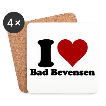 I Love Bad Bevensen - Untersetzer (4er-Set) - Weiß - Vorne