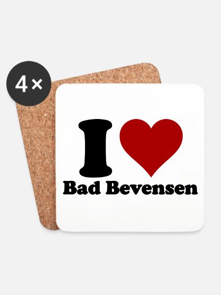 I Love Bad Bevensen - Untersetzer (4er-Set) - Weiß