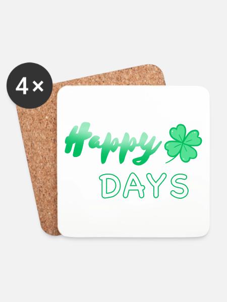Happy Days - Coasters (set of 4) - white