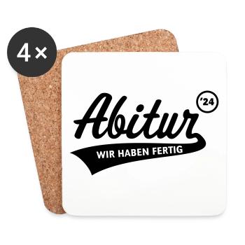 Abitur 2024 – Wir Haben Fertig (Schule / Black) - Untersetzer (4er-Set) - Weiß - Vorne