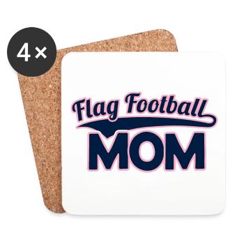 Maman de flag football - Dessous de verre (lot de 4) - blanc - Devant