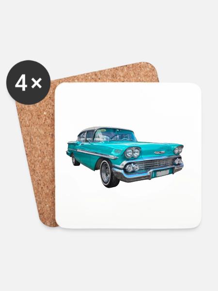 Cuba Car - Coasters (set of 4) - white