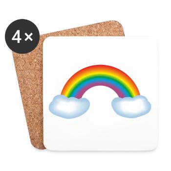 Rainbow & clouds - Coasters (set of 4) - white - Front