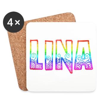 lina rs regenbogen - Untersetzer (4er-Set) - Weiß - Vorne