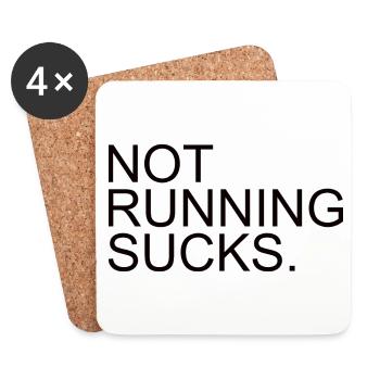 RUNNING: not running sucks - Untersetzer (4er-Set) - Weiß - Vorne