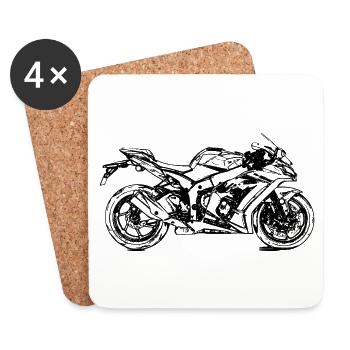 Motorrad Rennmotorrad Rennmaschine Supersportler - Untersetzer (4er-Set) - Weiß - Vorne